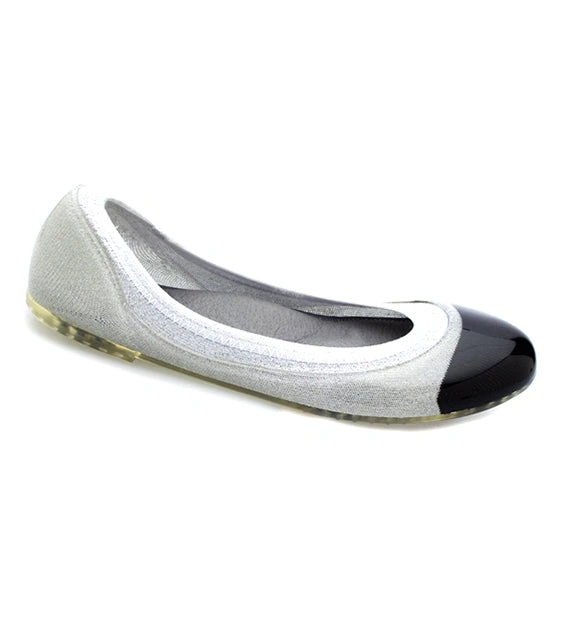 Ja-Vie Black Jelly Flats: Effortless Chic & Silver Shine – Step Into Style!